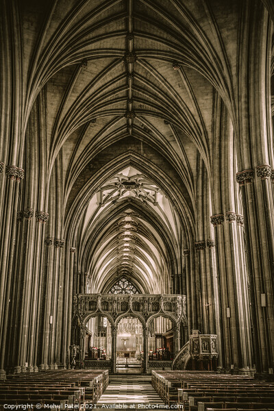 Inside the nave of Bristol Cathedral Picture Board by Mehul Patel