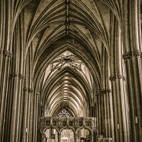 Buy canvas prints of Inside the nave of Bristol Cathedral by Mehul Patel