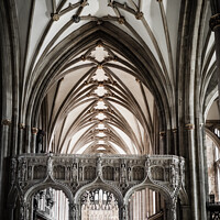Buy canvas prints of Choir screen and high altar inside Bristol Cathedral, Gloucestershire, England, UK by Mehul Patel