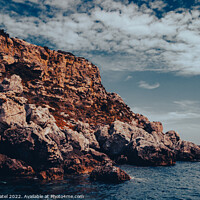 Buy canvas prints of Rocky cliff face on south east coast of Menorca, Spain - Europe by Mehul Patel