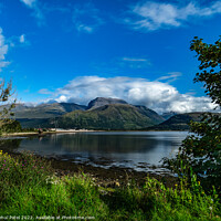 Buy canvas prints of Highest mountain in UK, Ben Nevis, viewed from Corpach Basin towering above Loch Linnhe by Mehul Patel