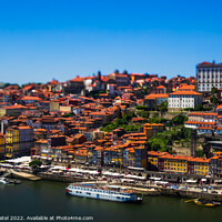 Buy canvas prints of View of the historic old town of Porto from the Dom Luis I bridge by Mehul Patel