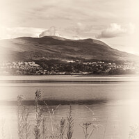 Buy canvas prints of Sepia toned image of viewpoint of Fort WIlliam across from Corpach Basin on Loch Linnhe. by Mehul Patel