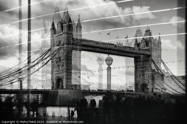 Reflection of Tower Bridge on glass building on so Picture Board by Mehul Patel