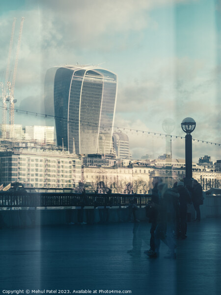 Reflection of the Fenchurch building (also known as the Walkie Talkie building) from the South Bank of river Thames, London, England Picture Board by Mehul Patel