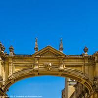 Buy canvas prints of Detail on archway with Roman style architecture by Mehul Patel