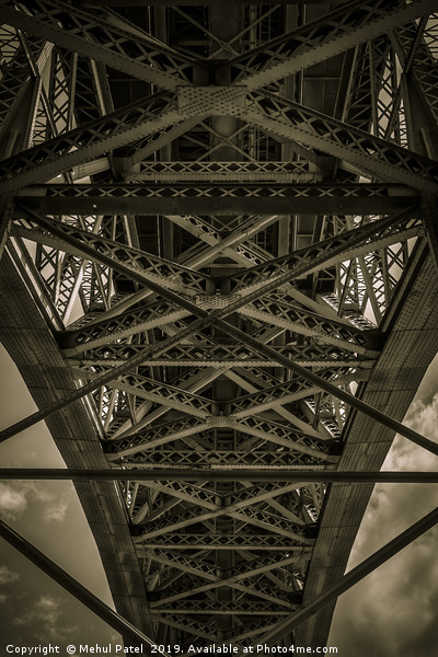 Split toned image of underside of ponte Dom Luis I Picture Board by Mehul Patel