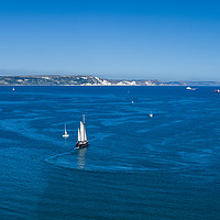Buy canvas prints of Tall ship cruising in the blue waters of Weymouth  by Mehul Patel