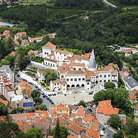 Buy canvas prints of Aerial view over Sintra National Palace - Portugal by Mehul Patel