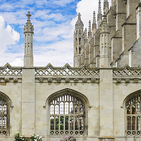 Buy canvas prints of Stone arch windows of King's College Cambridge  by Mehul Patel
