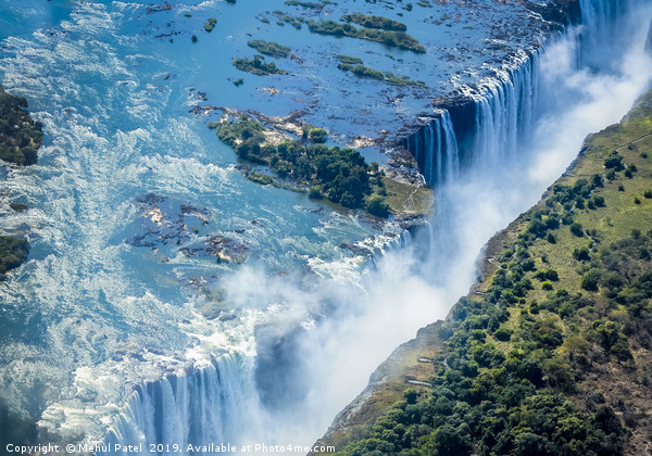 Aerial shot looking over Victoria Falls, Africa Picture Board by Mehul Patel