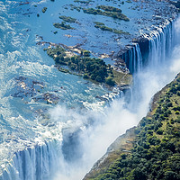 Buy canvas prints of Aerial shot looking over Victoria Falls, Africa by Mehul Patel