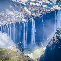 Buy canvas prints of Aerial shot looking down at Victoria Falls by Mehul Patel