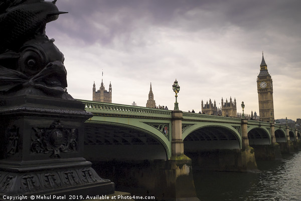 Digital painting of Westminster Bridge - London Picture Board by Mehul Patel