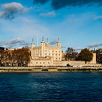 Buy canvas prints of The Tower of London situated along the embankment  by Mehul Patel