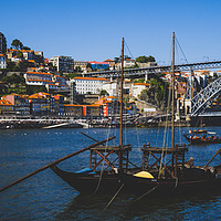 Buy canvas prints of Old style wooden boats (Rabelos) on the river Duor by Mehul Patel