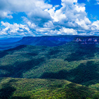 Buy canvas prints of Panoramic view of Jamison Valley, Blue Mountains by Mehul Patel