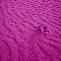 Buy canvas prints of Layers of sand on the dunes of Maspalomas with digital purple filter, Gran Canaria, Canary Islands, Spain by Mehul Patel