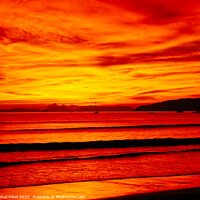 Buy canvas prints of Red sky and sea at night - Krabi, Thailand by Mehul Patel