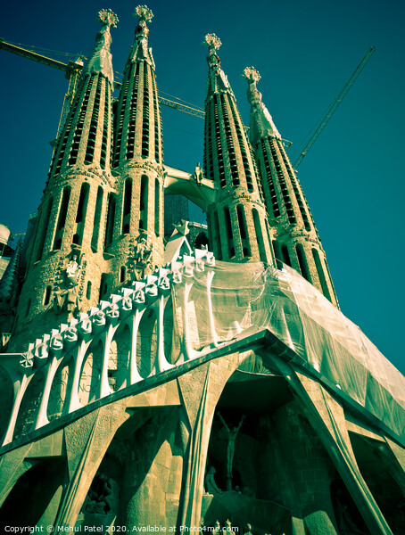 The Passion facade of La Sagrada Familia (the Church of the Holy family) - Barcelona, Catalonia, Spain Picture Board by Mehul Patel