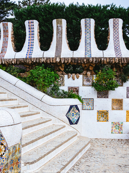 Steps abstract in Parc Guell, Barcelona, Catalonia, Spain Picture Board by Mehul Patel