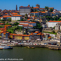 Buy canvas prints of Embankment of the river Duoro by the old town of Porto, Portugal by Mehul Patel