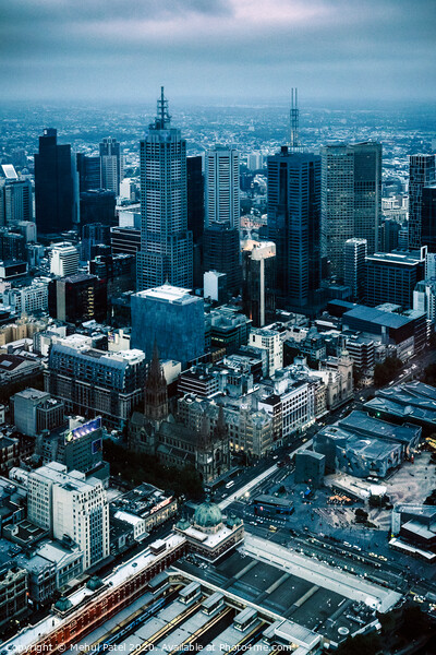 High shot overlooking the Central Business District of Melbourne, Victoria, Australia Picture Board by Mehul Patel