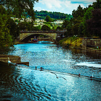 Buy canvas prints of River Avon by Pulteney Weir in the city of Bath, Somerset, England, UK by Mehul Patel