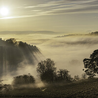 Buy canvas prints of Sunset and clouds over Offa`s Dyke by Steve Adams