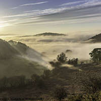 Buy canvas prints of Sunset over Offa`s Dyke.  by Steve Adams