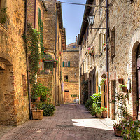 Buy canvas prints of street view in Pienza, Tuscany by Steve Adams