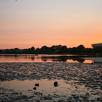 Buy canvas prints of Sunset over Mudeford Quay by Hayley Jewell