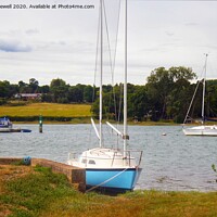 Buy canvas prints of The Little Blue Boat by Hayley Jewell