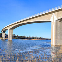 Buy canvas prints of beam bridge over the water Hammarsundet in Askersund Sweden by Jonas Rönnbro