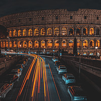 Buy canvas prints of Roman Colosseum at Night by Elliott Griffiths