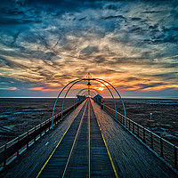 Buy canvas prints of Southport Pier at Sunset by Upshot Photos