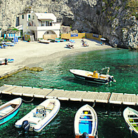 Buy canvas prints of Small bots on the water - Amalfi Coast by Alessandro Ricardo Uva