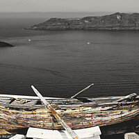 Buy canvas prints of Wooden boat - Santorini by Alessandro Ricardo Uva