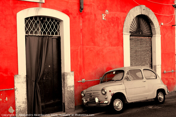 The Old Car - Amalfi Picture Board by Alessandro Ricardo Uva