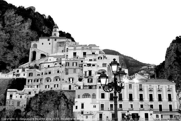 Amalfi in Black and white Picture Board by Alessandro Ricardo Uva