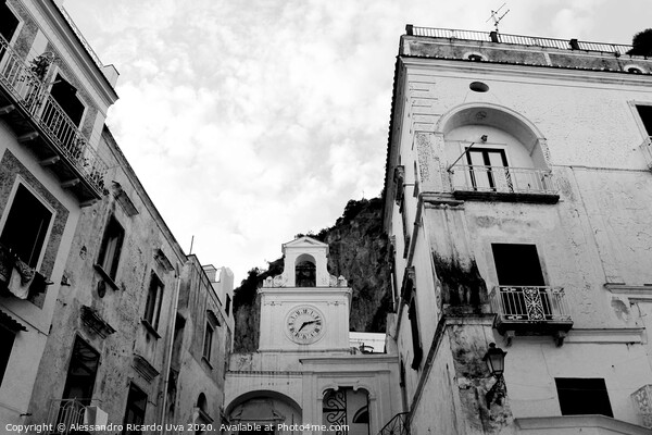 Church clock - Amalfi Picture Board by Alessandro Ricardo Uva