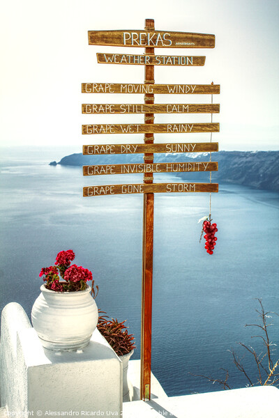 Weather station at Santorini - Imerovigli Picture Board by Alessandro Ricardo Uva