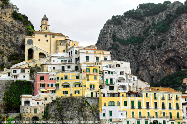 Amalfi Village Picture Board by Alessandro Ricardo Uva