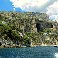 Buy canvas prints of Mountain and sea at amalfi coast by Alessandro Ricardo Uva