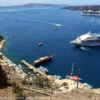 Buy canvas prints of Cruise ships in the ocean - Santorini by Alessandro Ricardo Uva
