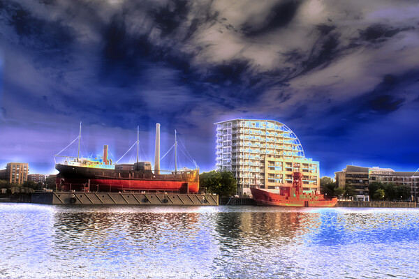 Royal Victoria Docks Picture Board by Alessandro Ricardo Uva