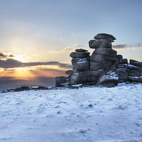 Buy canvas prints of Great Staple Tor in the Snow by Richard GarveyWilliams