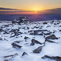Buy canvas prints of Staple Tor in the Snow by Richard GarveyWilliams