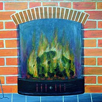 Buy canvas prints of A Roaring Fire by Steve Boston