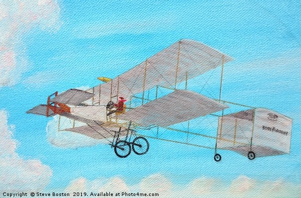 1908 Farman-Voisin Biplane Picture Board by Steve Boston